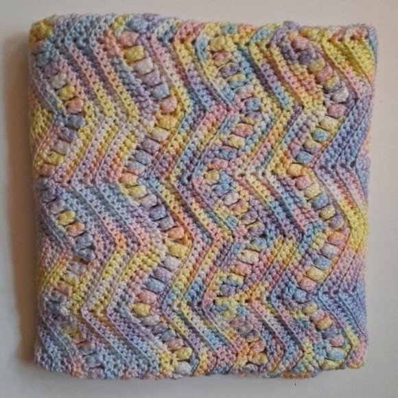 Handmade Crochet Blanket Unisex Baby Crib Lap Cottage Core 42"x42" - Picture 1 of 4